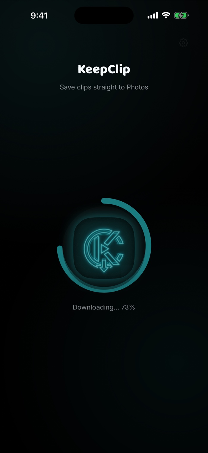 Progress ring filling as a download runs